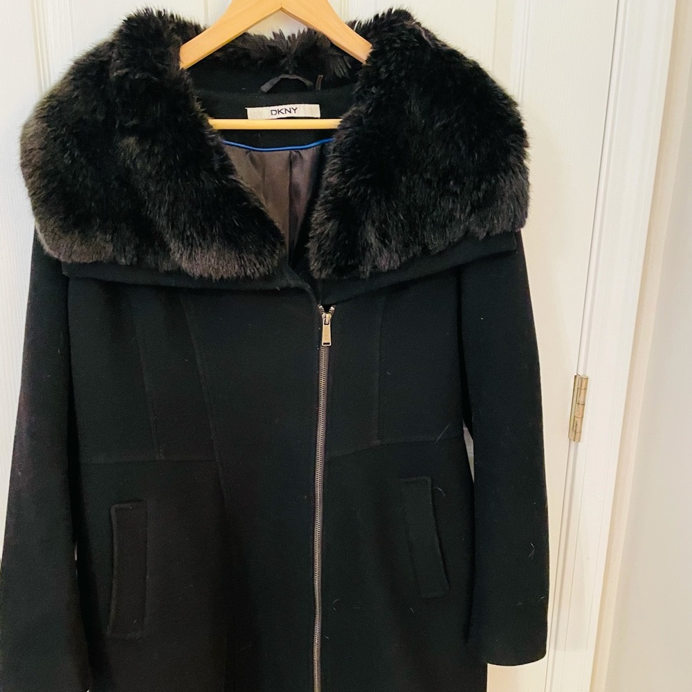 DKNY wool lined 3/4 length winter coat, XL, $45